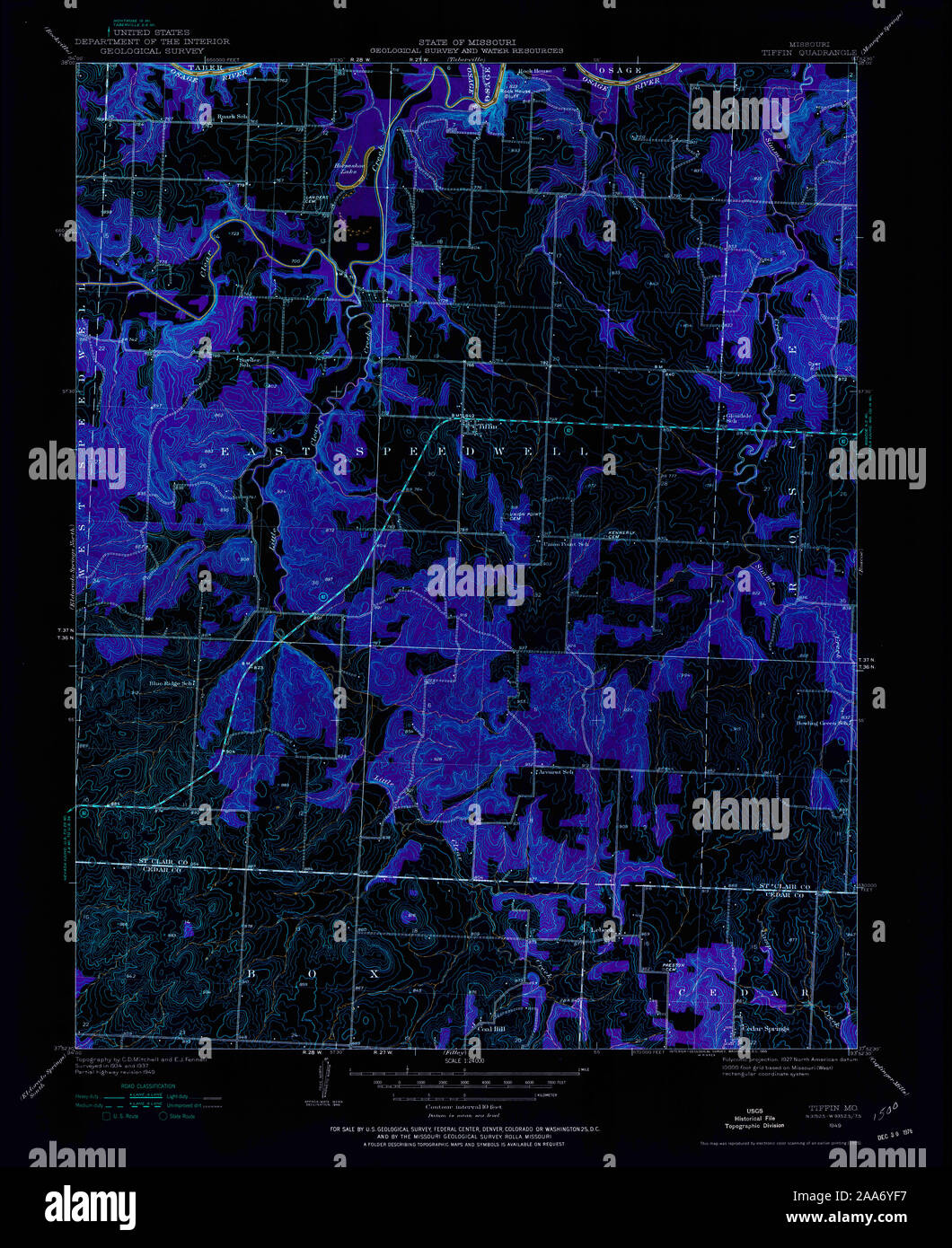 Tiffen Map.pdf Tiffin map hi-res stock photography and images - Alamy