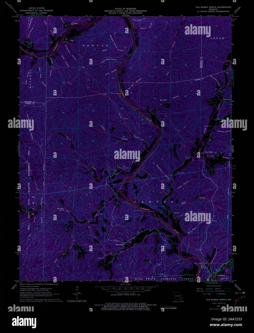 Map of van buren missouri hi-res stock photography and images - Alamy