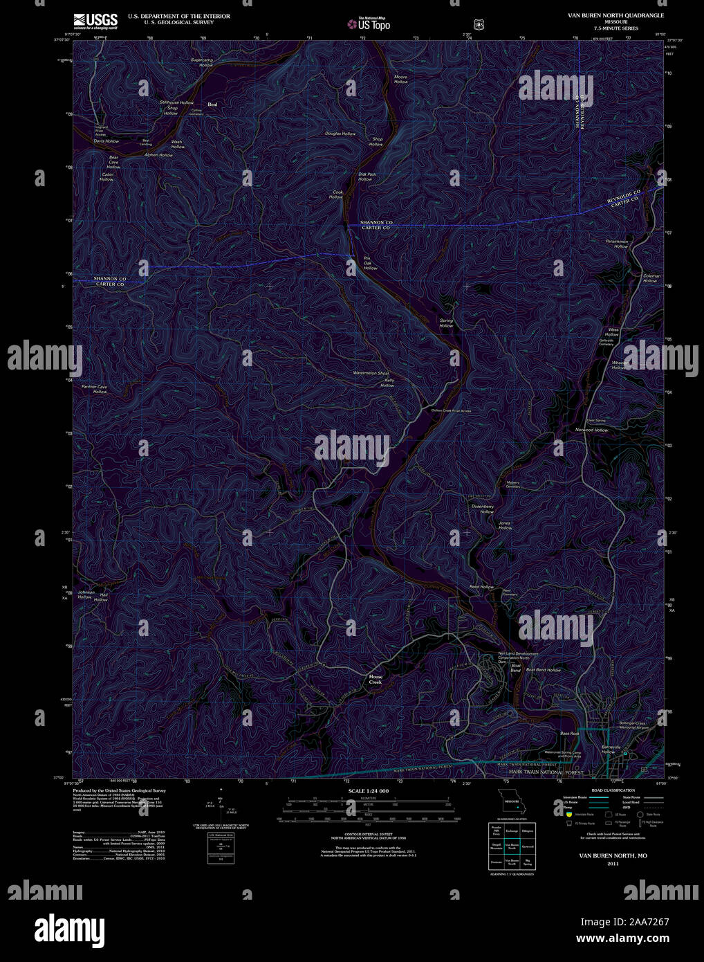 Map of van buren missouri hires stock photography and images Alamy