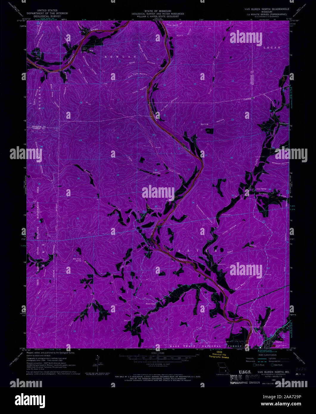 Map of van buren missouri hi-res stock photography and images - Alamy