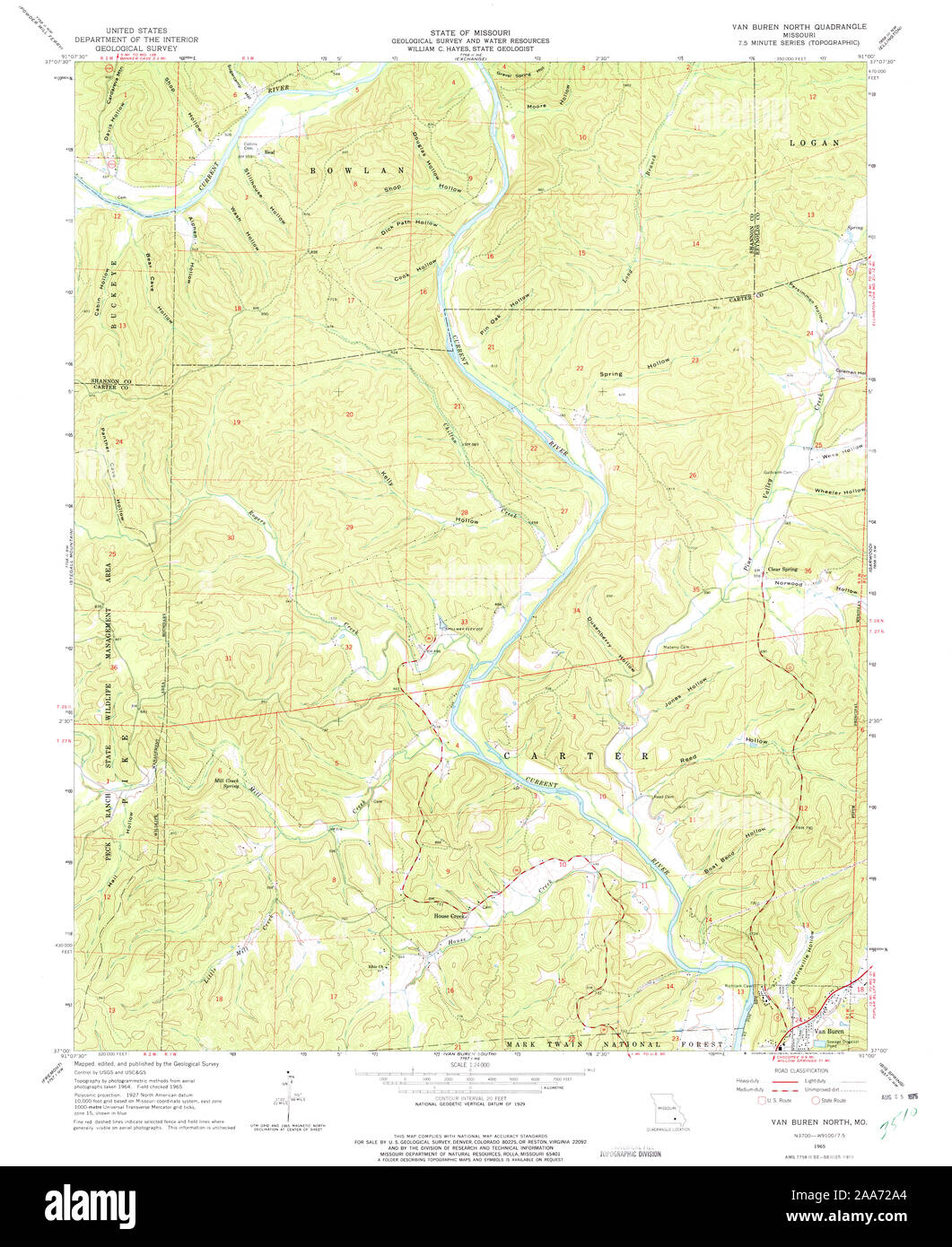 Map of van buren missouri hi-res stock photography and images - Alamy