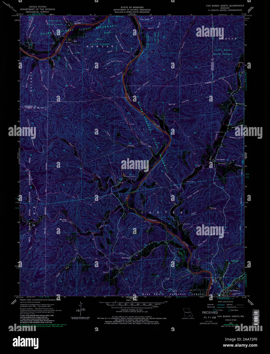 Map of van buren missouri hires stock photography and images Alamy