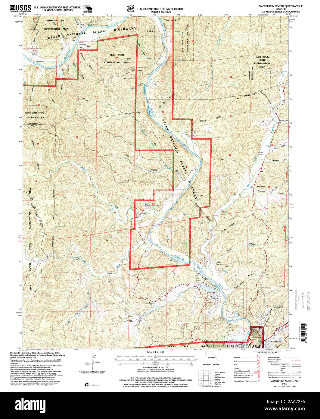 Map of van buren missouri hi-res stock photography and images - Alamy