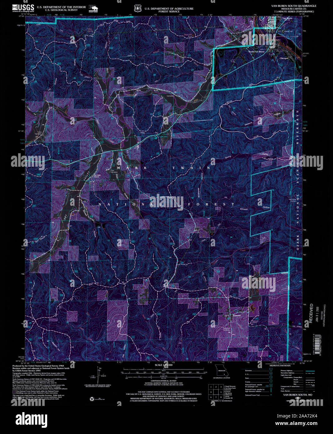 Map of van buren missouri hi-res stock photography and images - Alamy