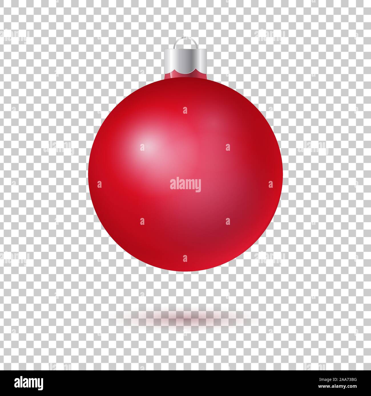 Vector red christmas tree ball with shadow isolated Stock Vector Image ...