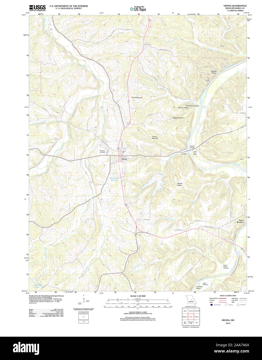 Map of vienna missouri Cut Out Stock Images & Pictures Alamy