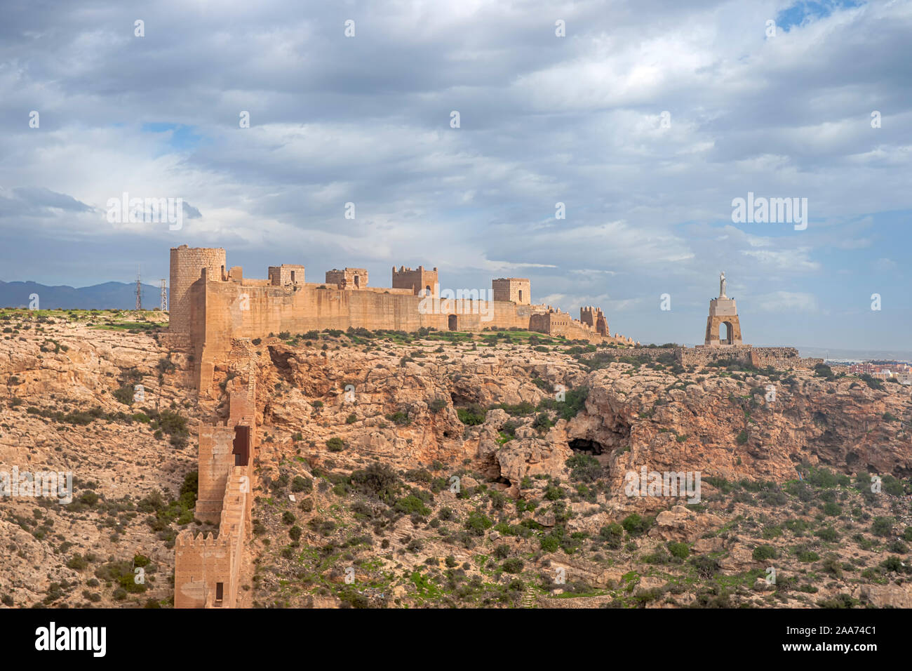 The Monumental Complex of the Alcazaba, Almeria, Andalusia, Spain Stock Photo