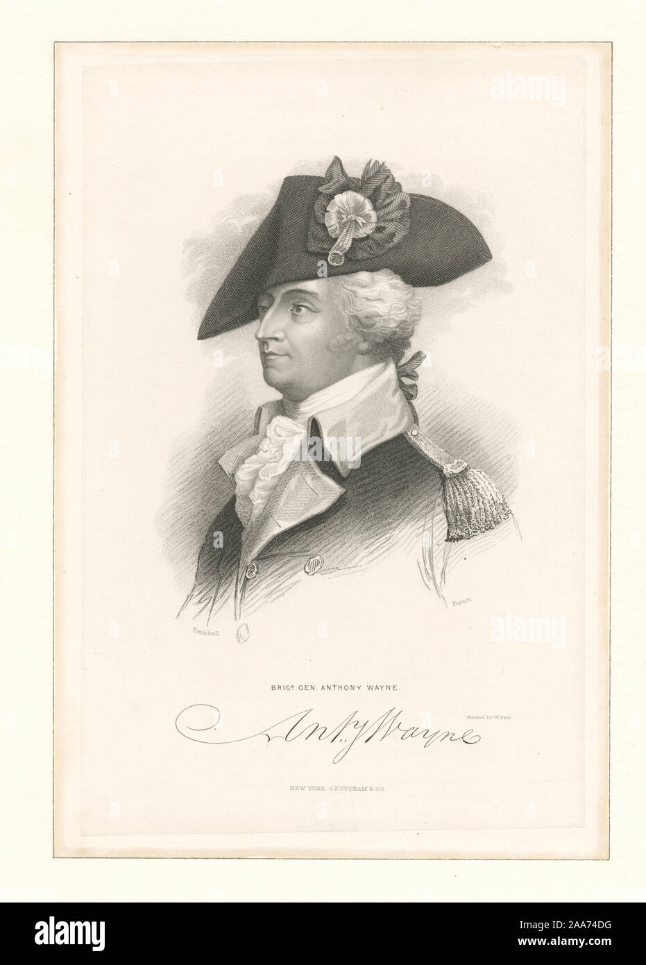 Printmakers include Asher Brown Durand, H.B. Hall, Max Rosenthal and John Sartain. Title from Calendar of the Emmet Collection. EM7996 Statement of responsibility : Forrest; Brigr. Gen. Anthony Wayne Stock Photo