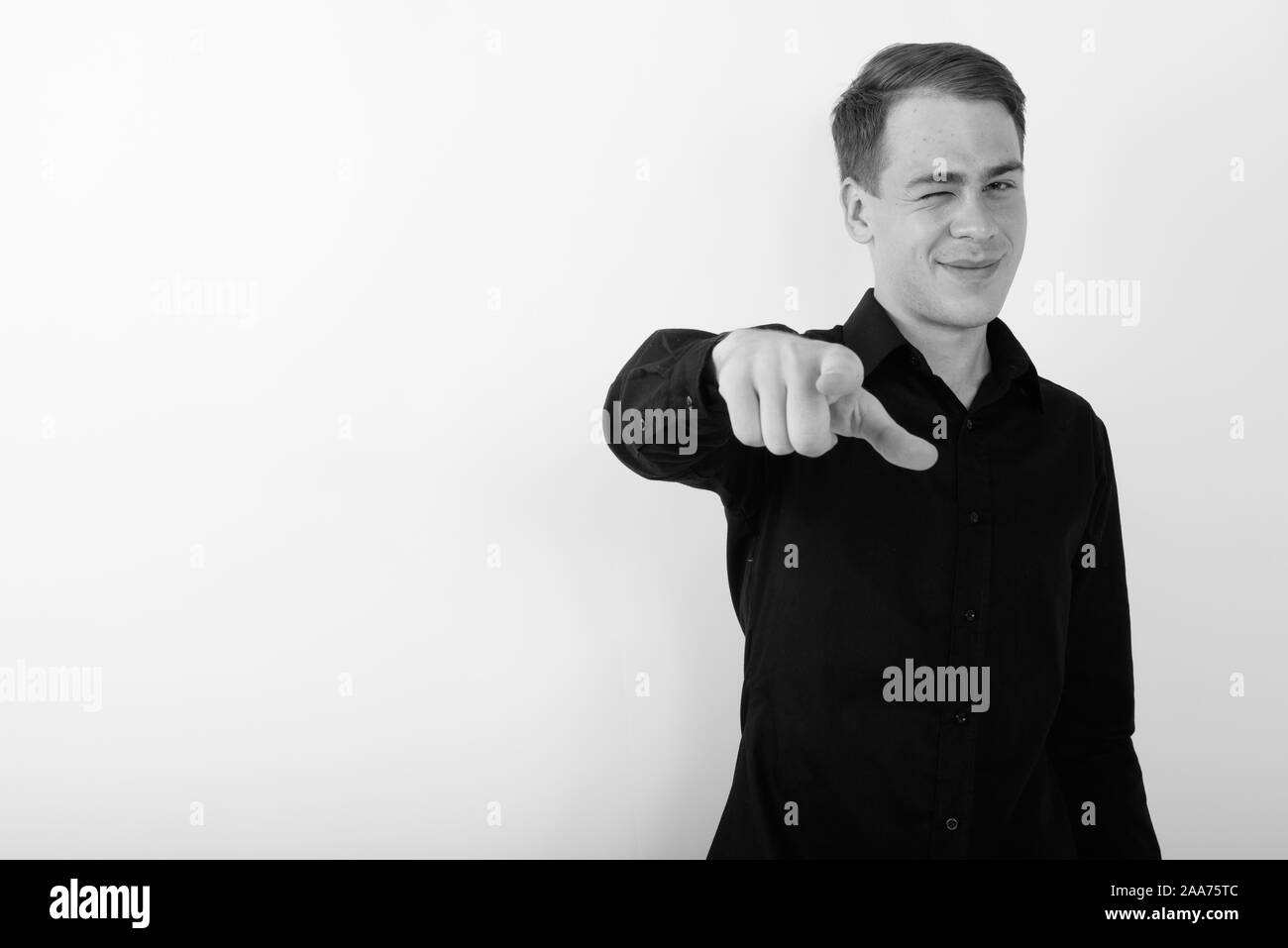 Man winking vintage Black and White Stock Photos & Images - Alamy