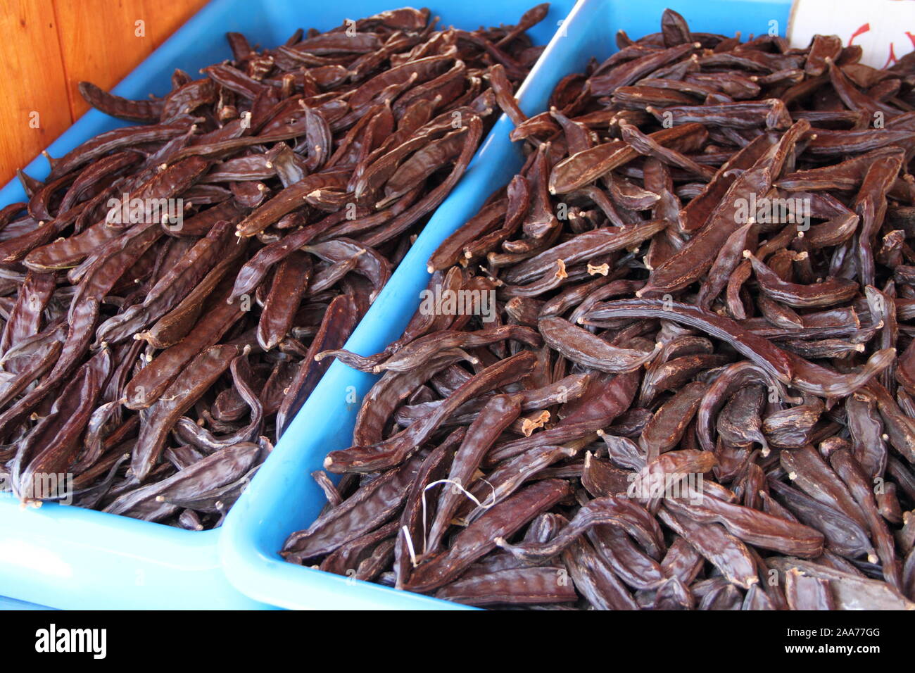 Carob for sale on a market in Croatia Stock Photo Alamy
