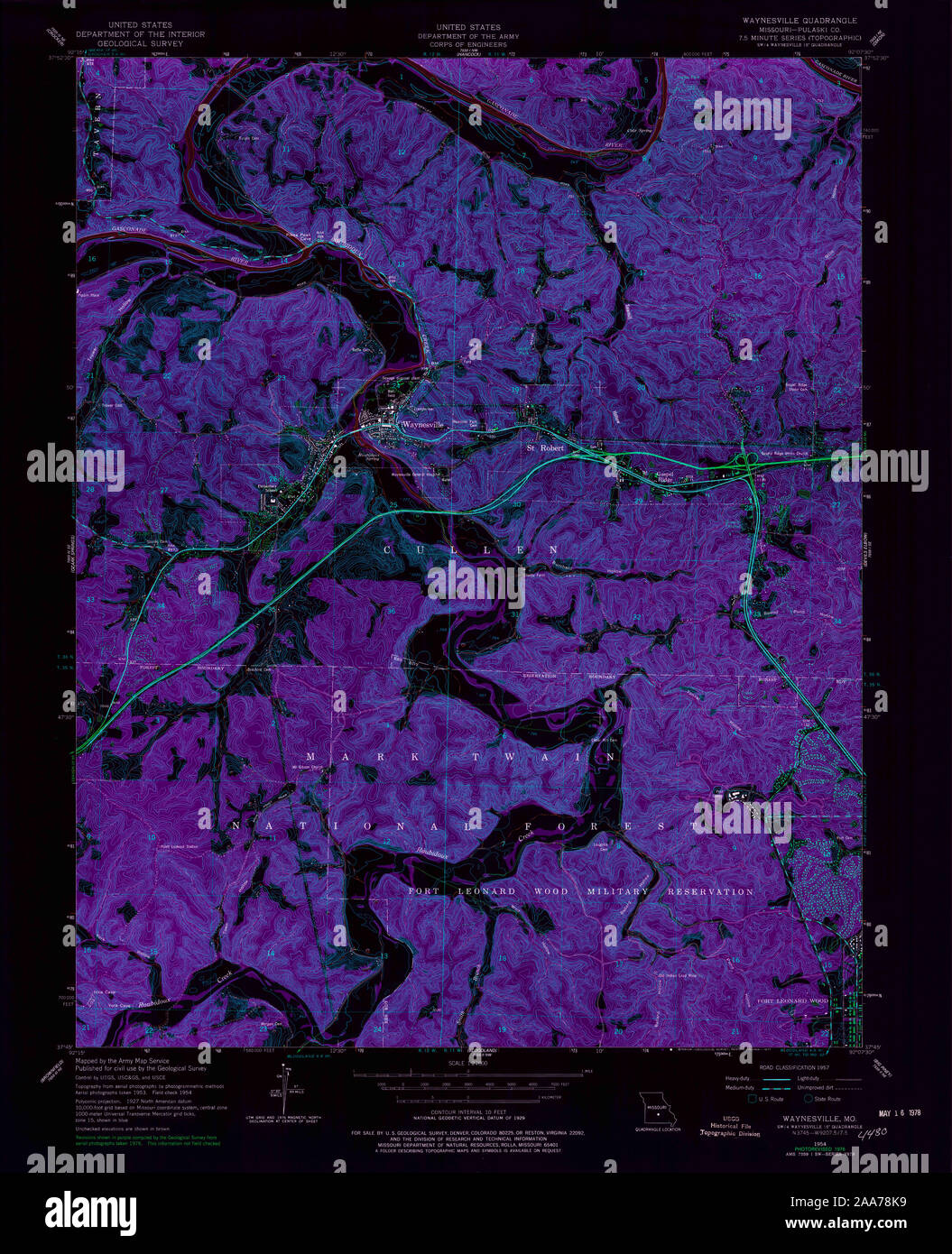 Waynesville missouri map hires stock photography and images Alamy