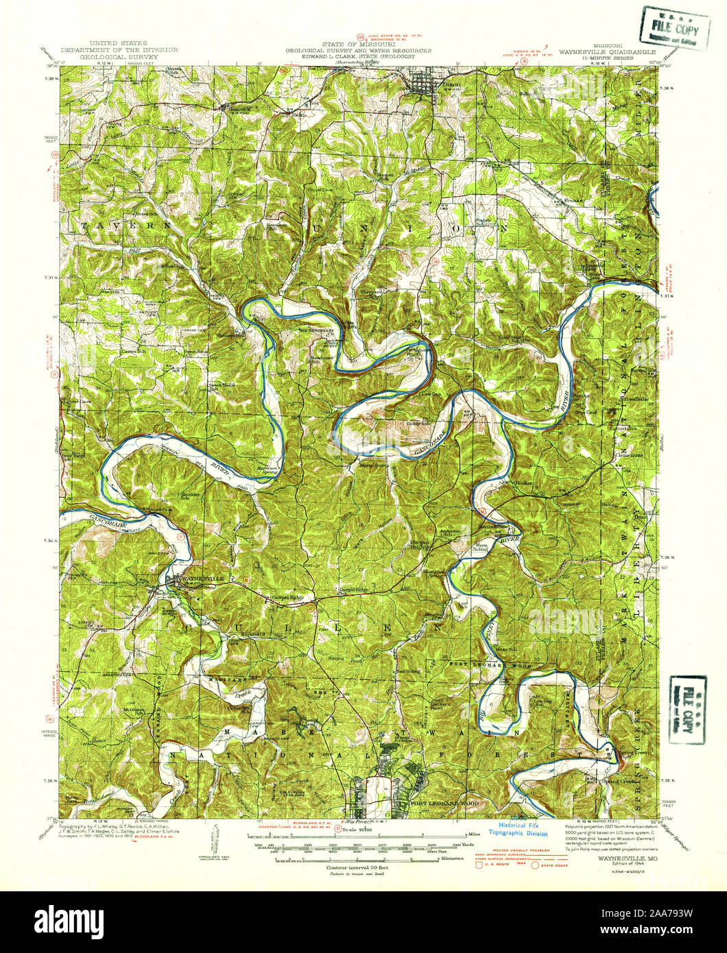 Waynesville missouri map hires stock photography and images Alamy