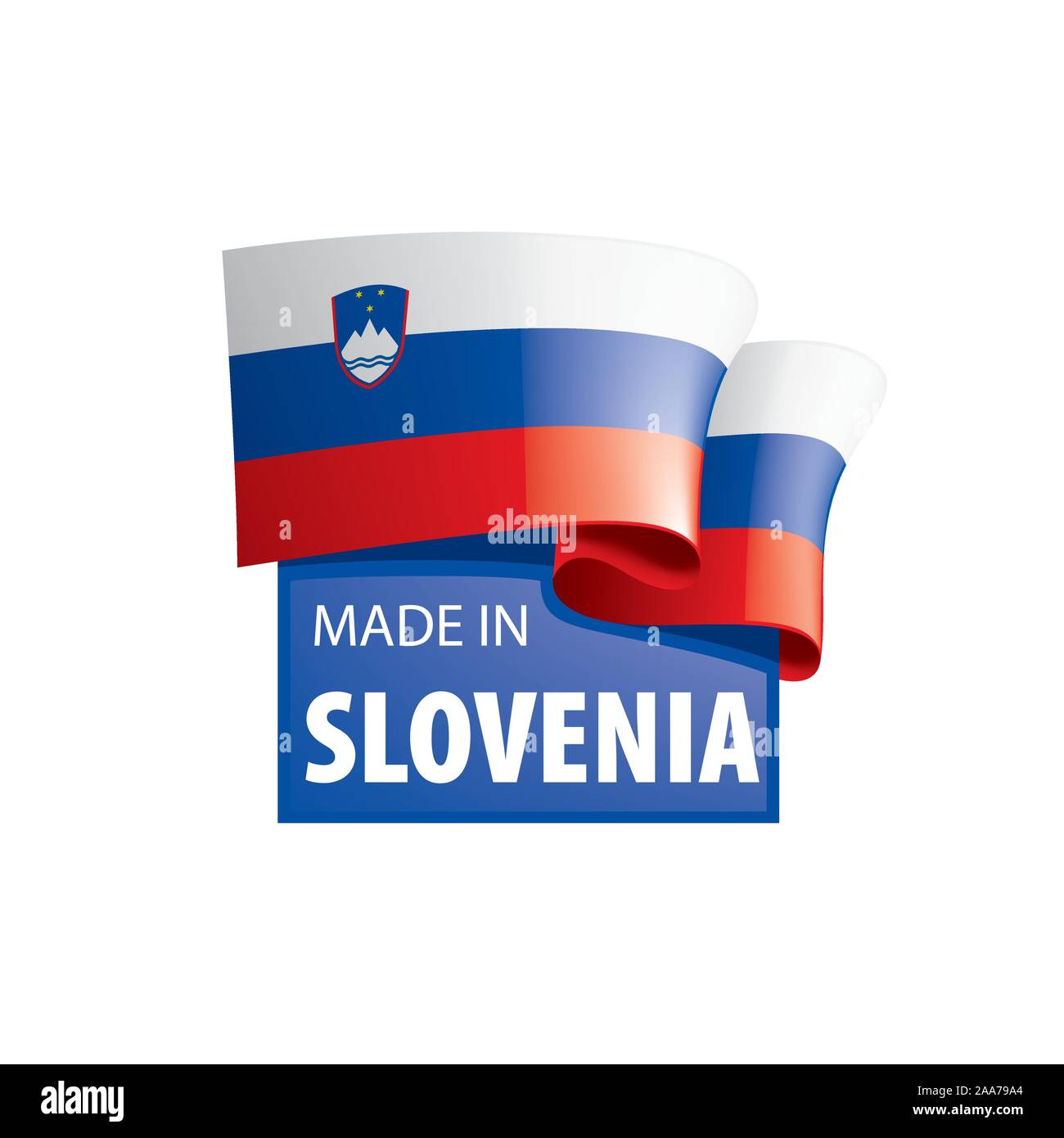 Slovenia flag, vector illustration on a white background Stock Vector ...