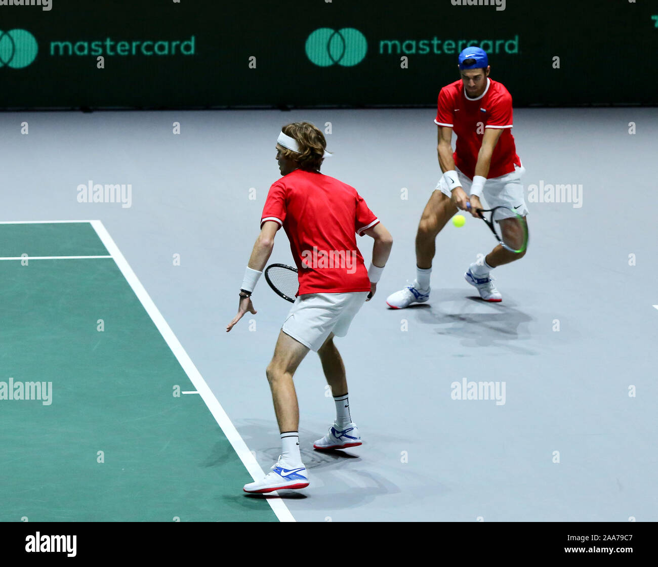 Madrid, Spain. 20th Nov, 2019. Tennis, Group B, Russia - Spain, doubles ...