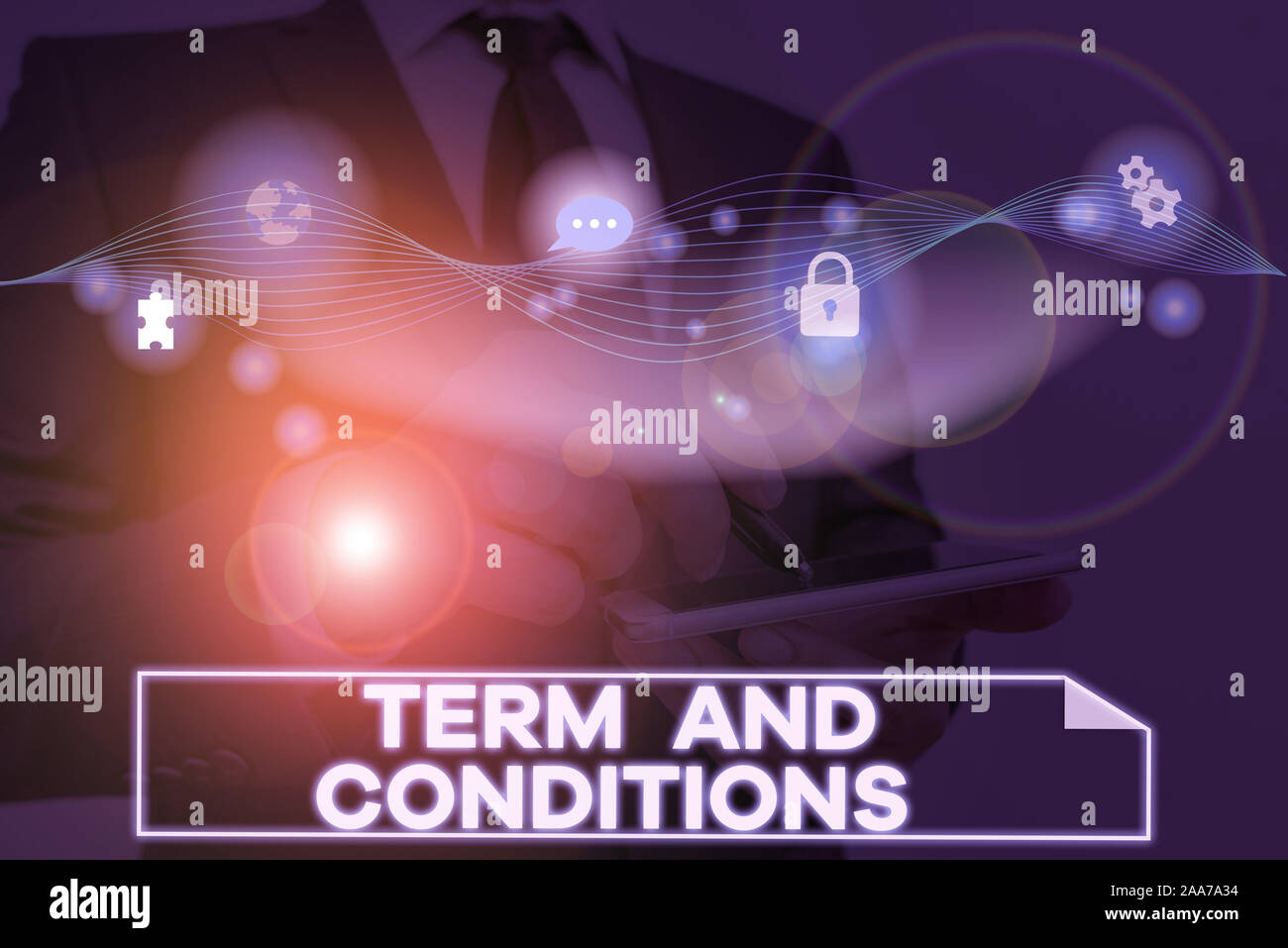 Conceptual hand writing showing Term And Conditions. Concept meaning Policies and Rules where one must Agree to Abide Stock Photo