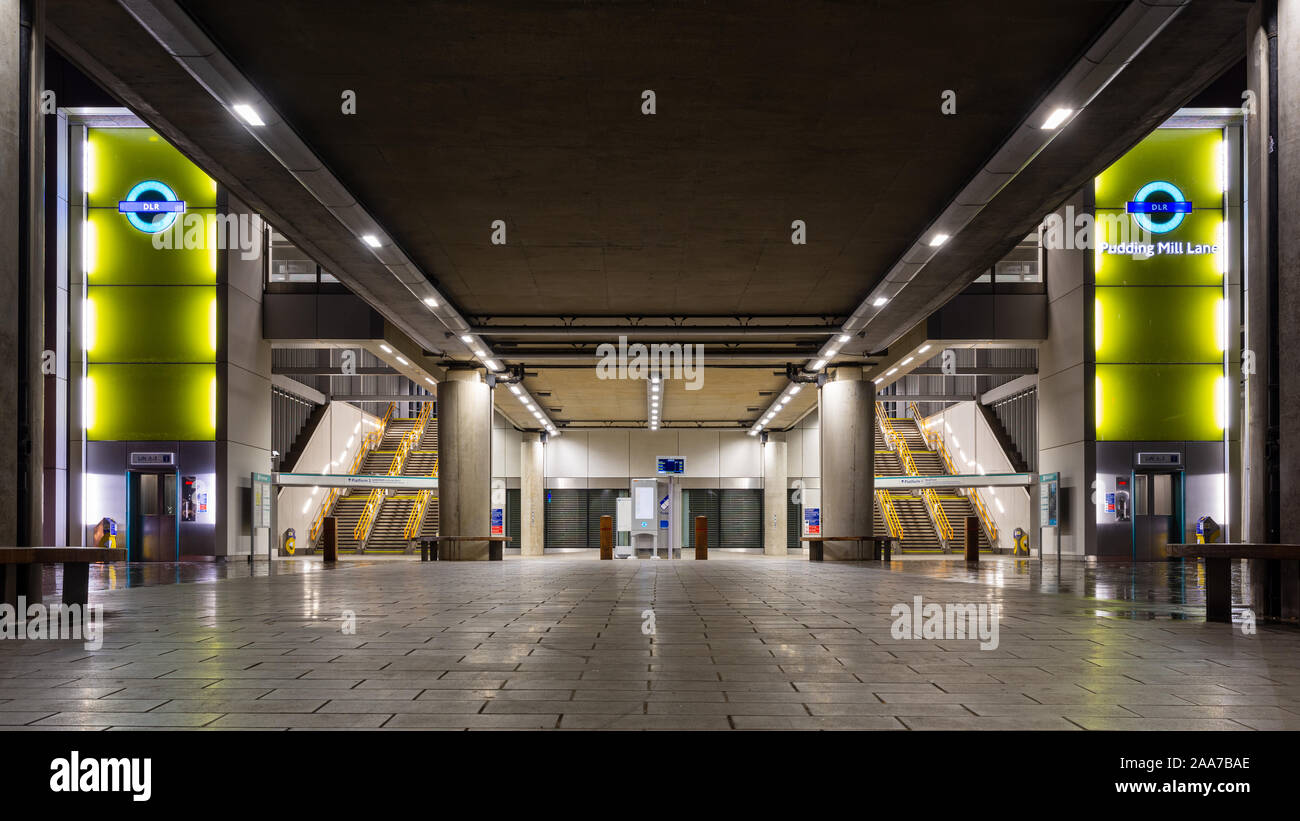 Pudding mill lane docklands light railway hires stock photography and