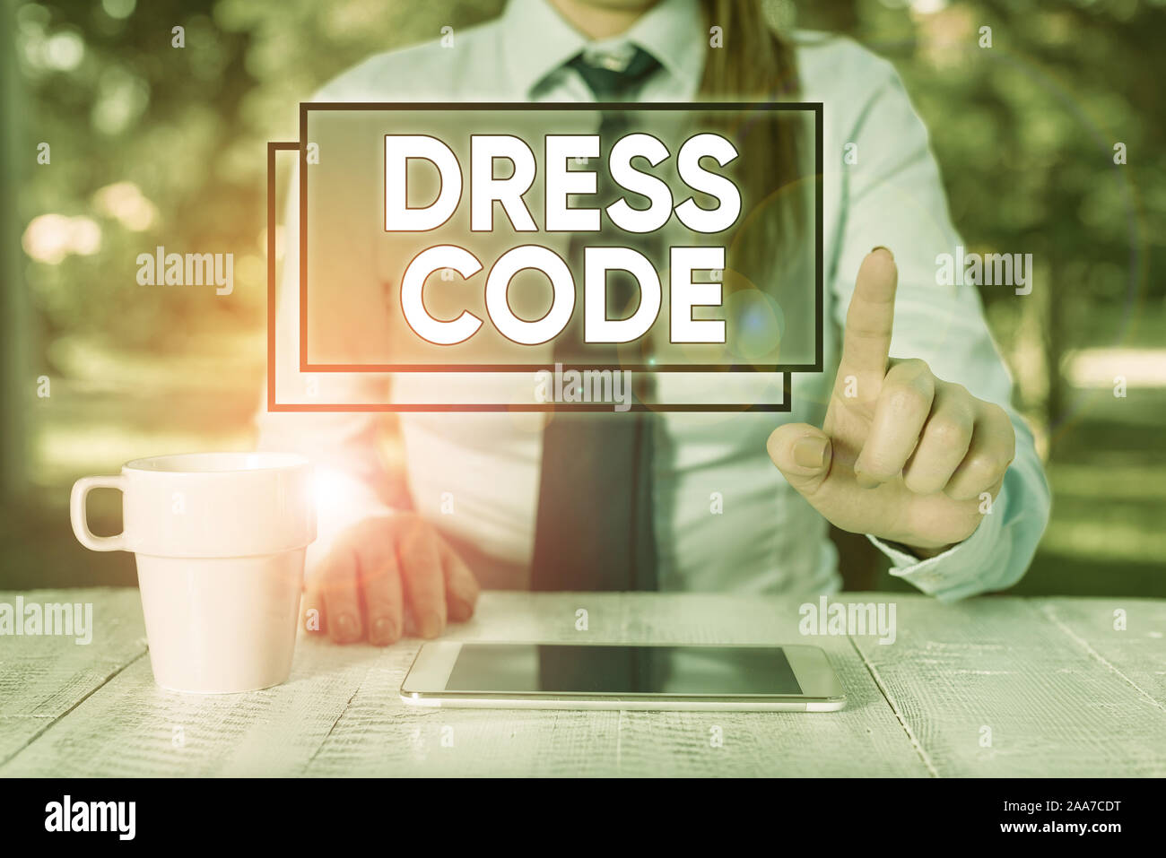 Text sign showing Dress Code. Business photo showcasing an accepted way ...