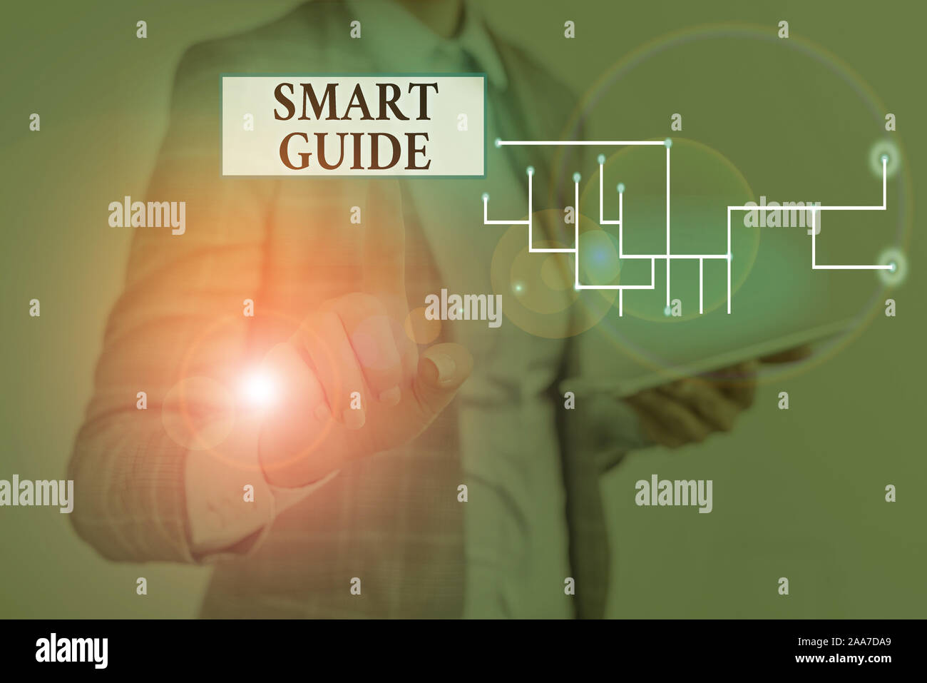 Text sign showing Smart Guide. Business photo showcasing used to guide ...