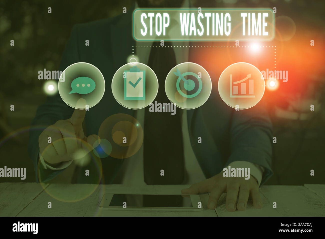 Text sign showing Stop Wasting Time. Business photo showcasing(04)