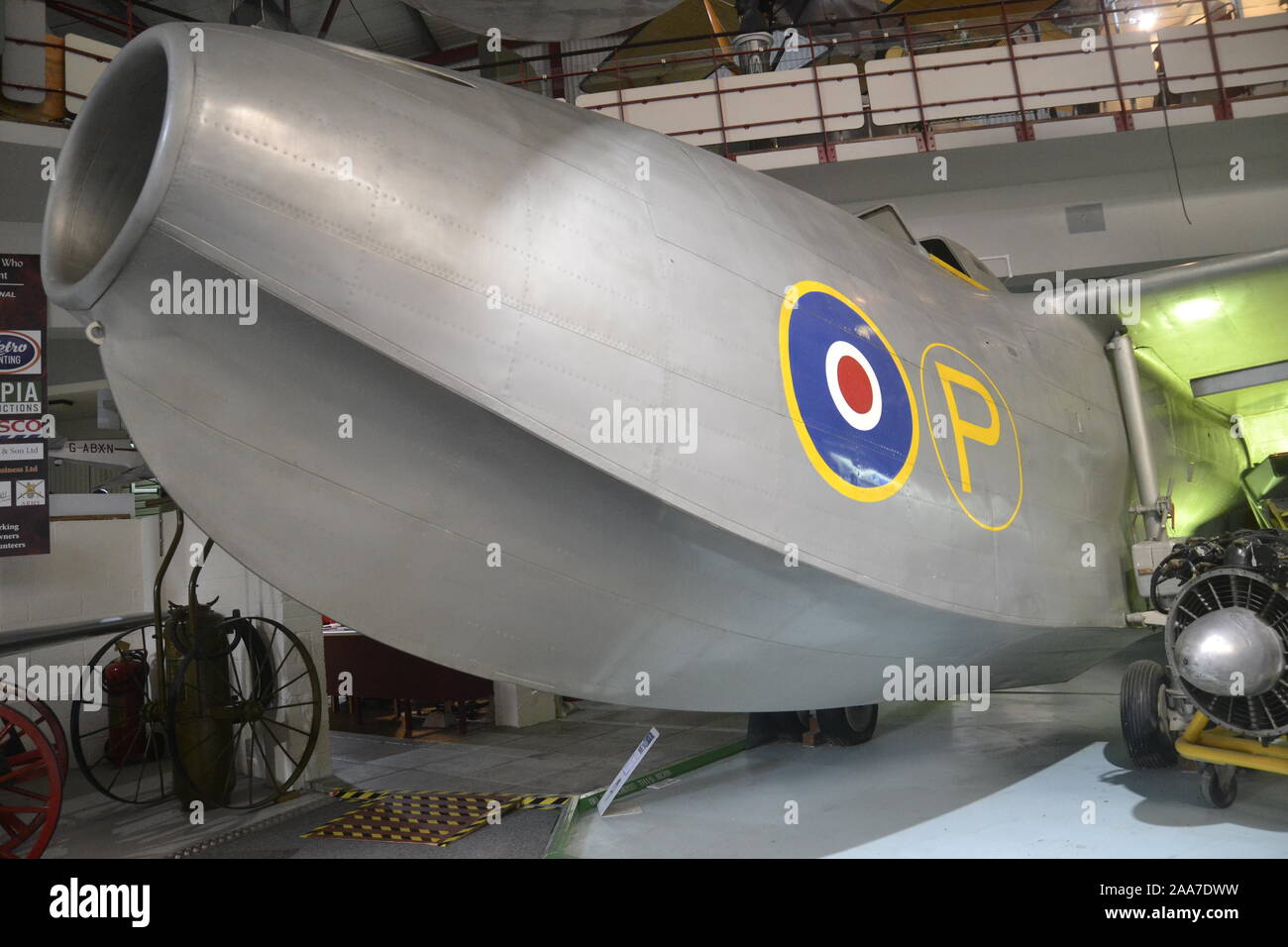 Prototype flying boat at the Solent Sky Museum, Southampton, Hampshire, UK. It never went into production because it filled with water upon landing. Stock Photo