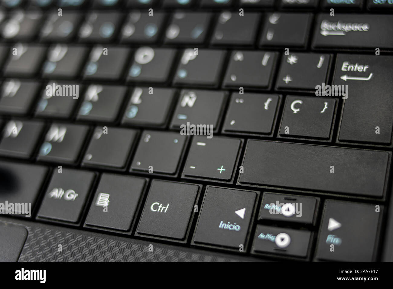 Computer keyboard with shift key available to incorporate text, icon or similar Stock Photo
