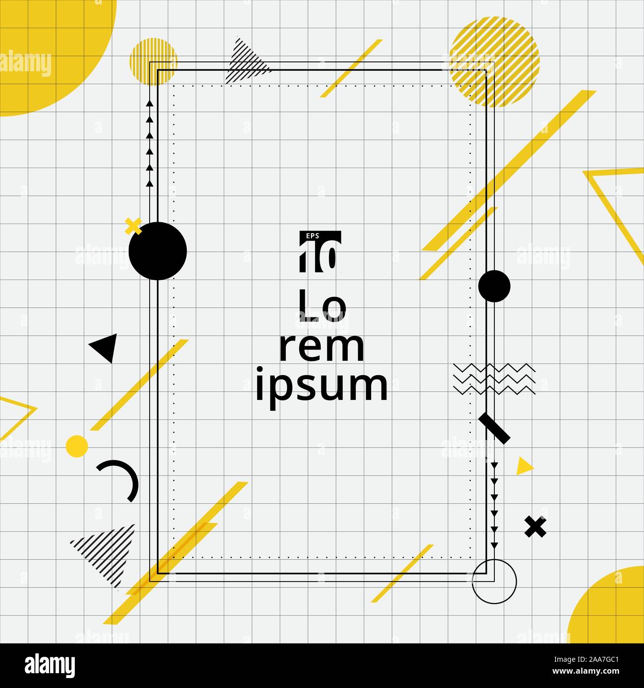 Creative Template Rectangle Frame Border Yellow And Black