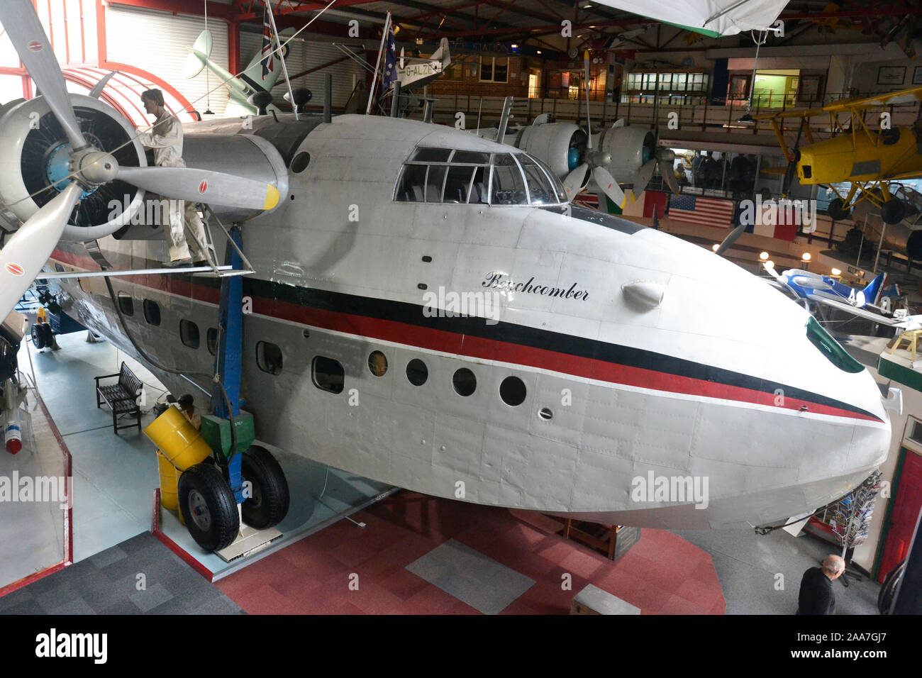 The civilian 'Sandringham' flying boat, converted from a 1943 as a military-specification 'Sunderland' at Solent Sky Museum, Southampton, Hampshire UK Stock Photo