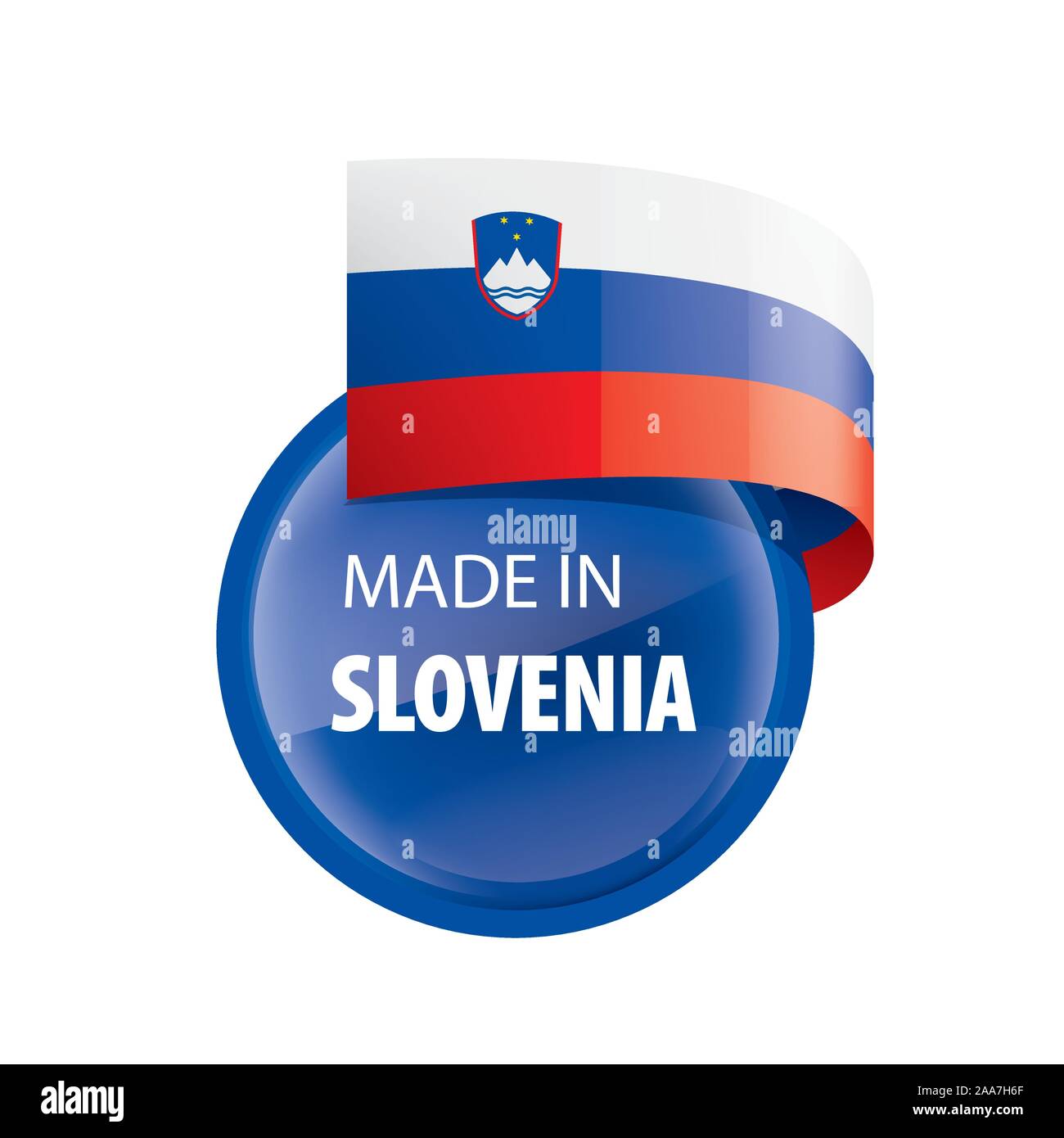 Slovenia flag, vector illustration on a white background Stock Vector ...