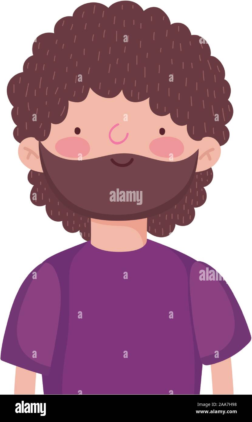 bearded man casual clothes portrait on white background vector ...