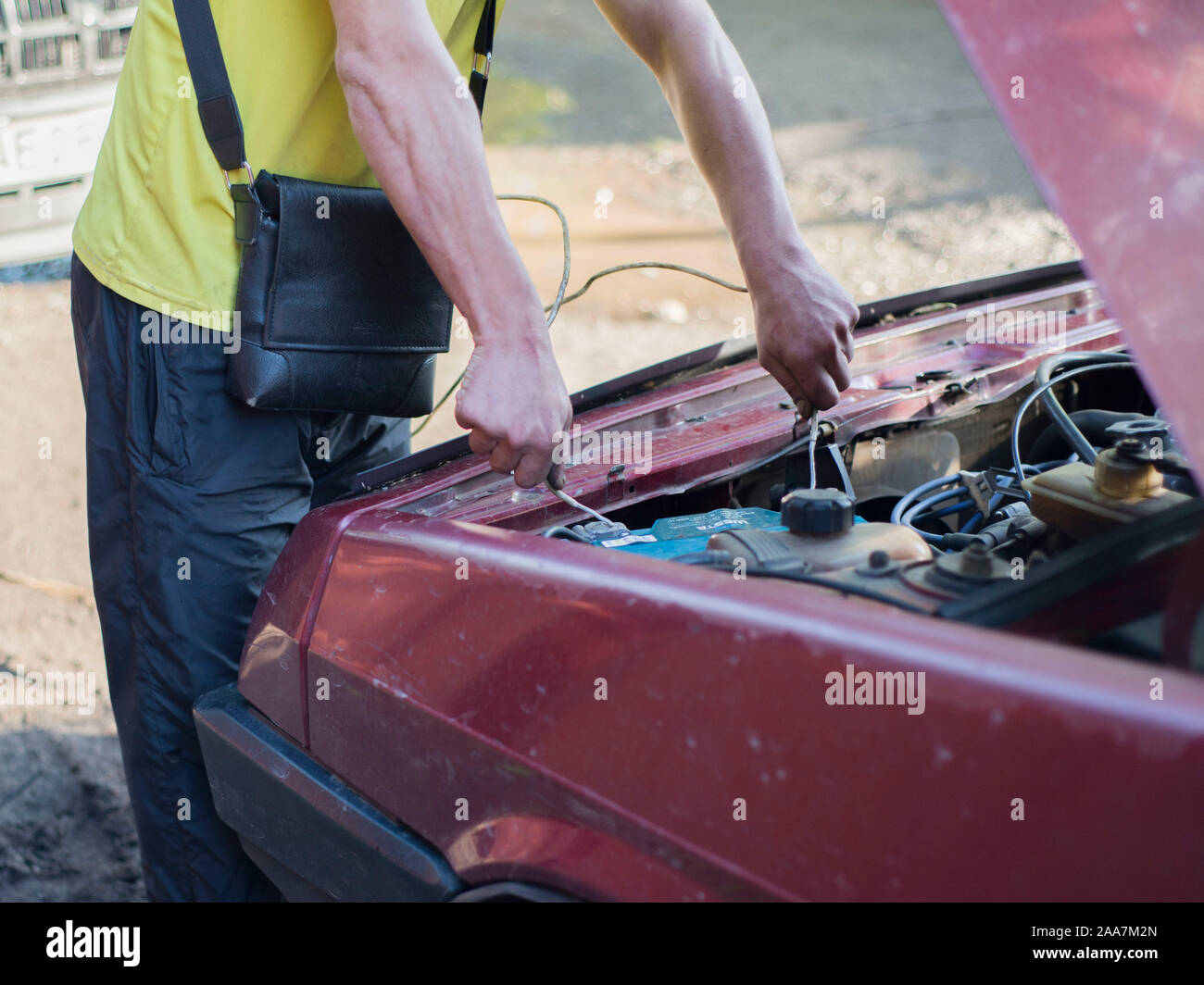 Installing battery electric car hires stock photography and images Alamy