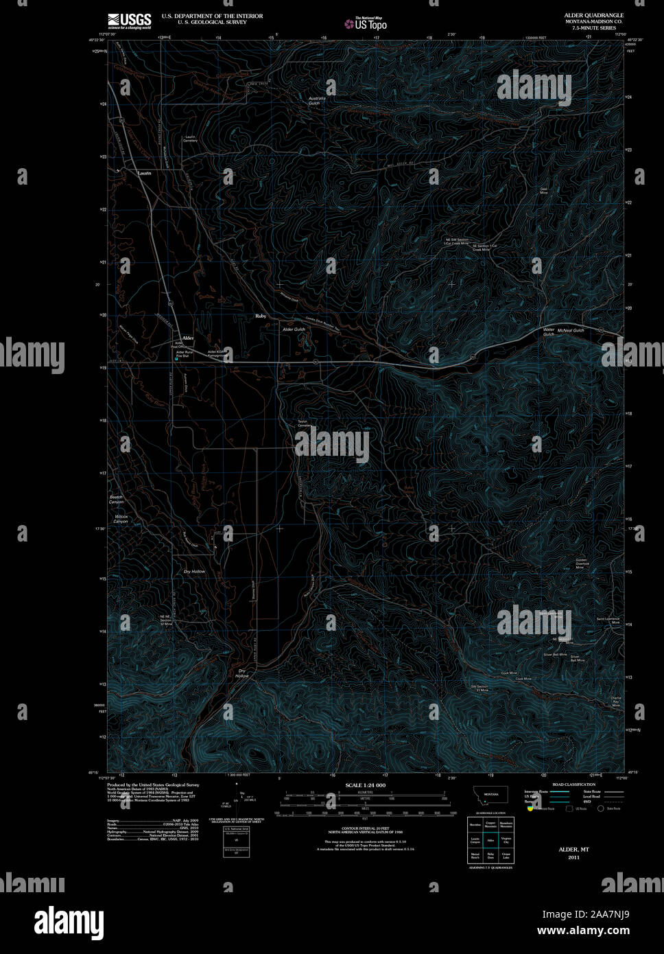 Map of alder montana hires stock photography and images Alamy
