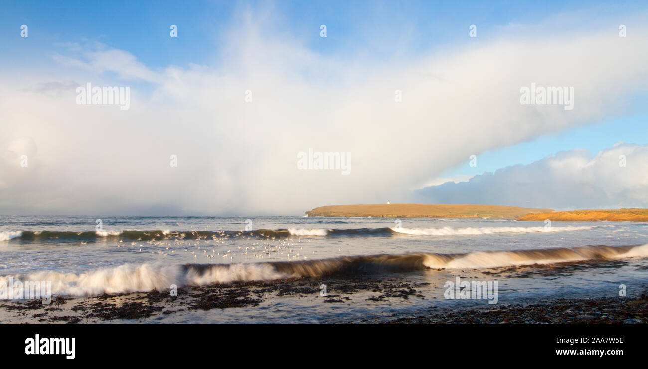 Birsay shoreline in winter, Orkney Isles Stock Photo