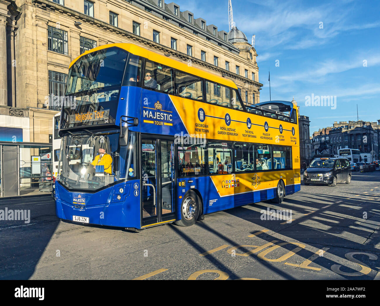 Edinburgh Sightseeing bus Majestic Tour in Princes Street Edinburgh Scotland UK Stock Photo