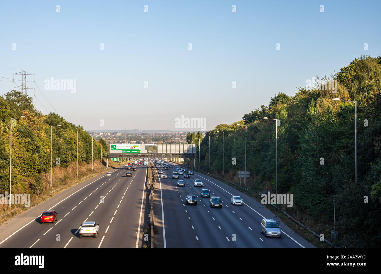 Road sign north motorway hi-res stock photography and images - Alamy