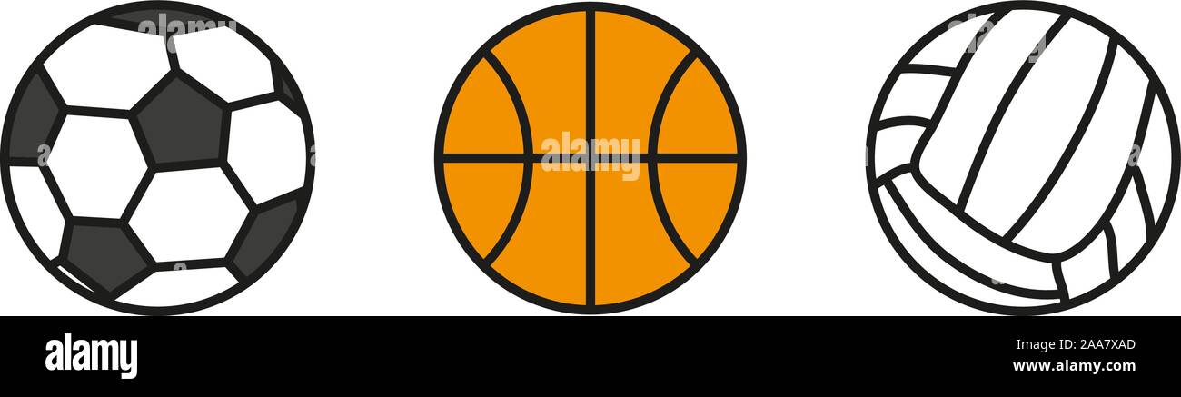 Balls volleyball basketball football set. Set balls sport isolated ...