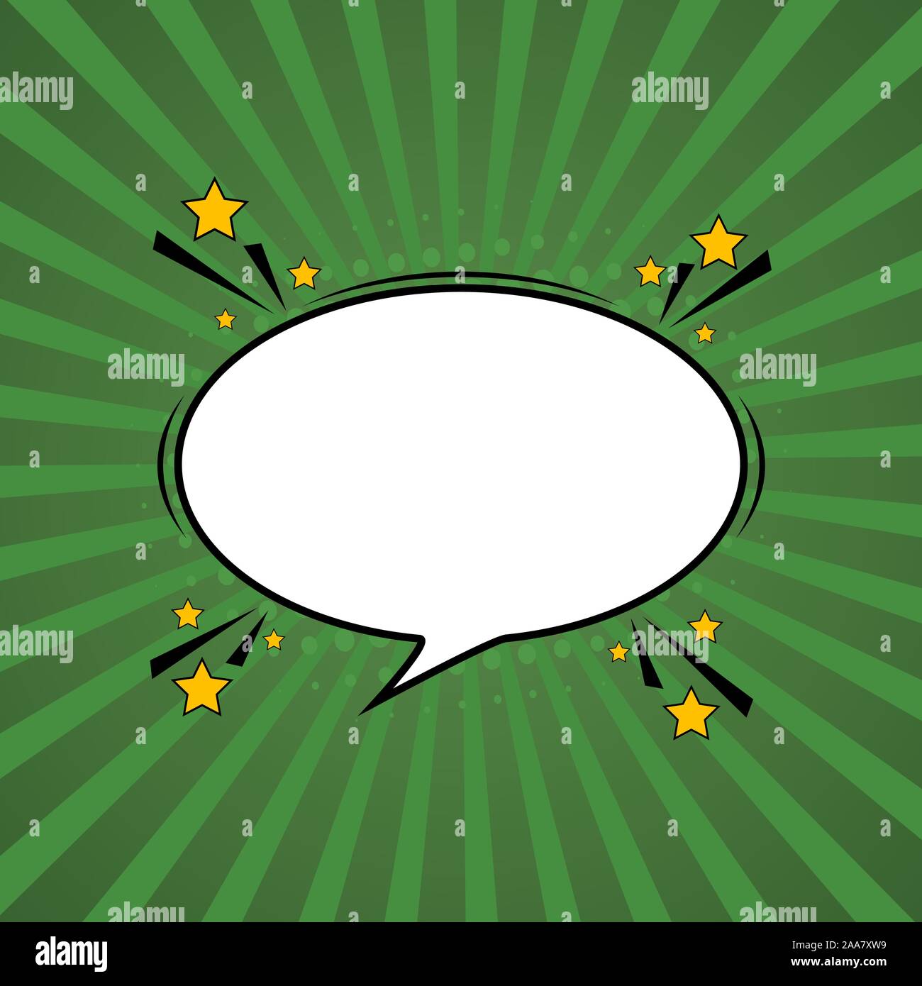 Comic speech bubble. Retro burst background in pop style. Retro ...