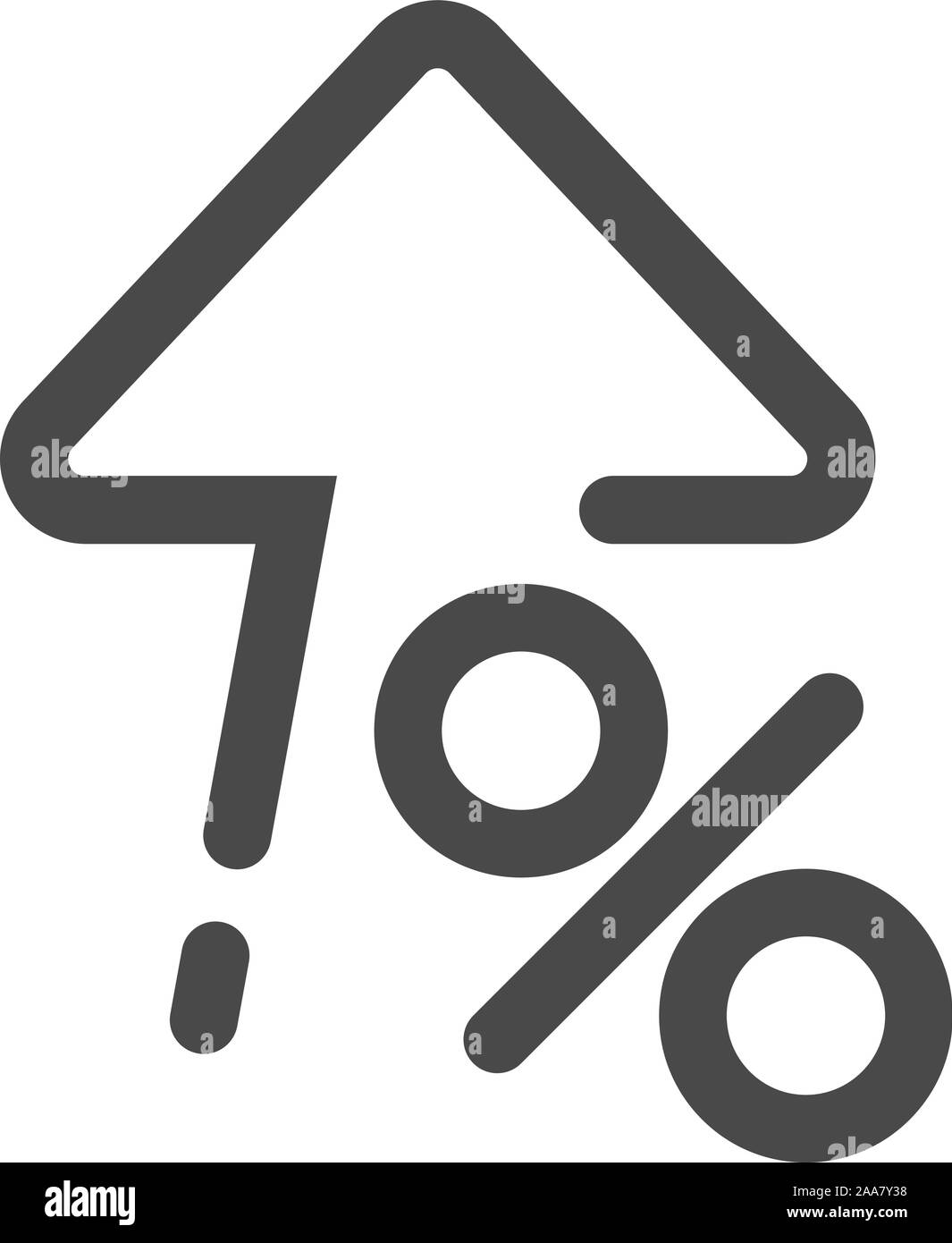 High percent interest. Percent up icon in linear style. Vector ...