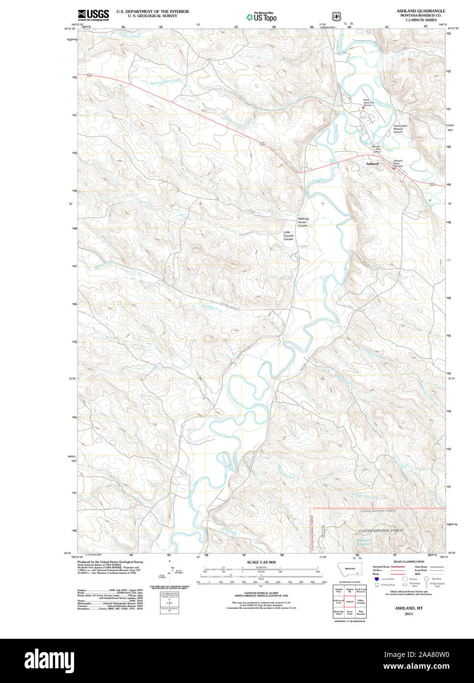 Map of ashland montana hires stock photography and images Alamy