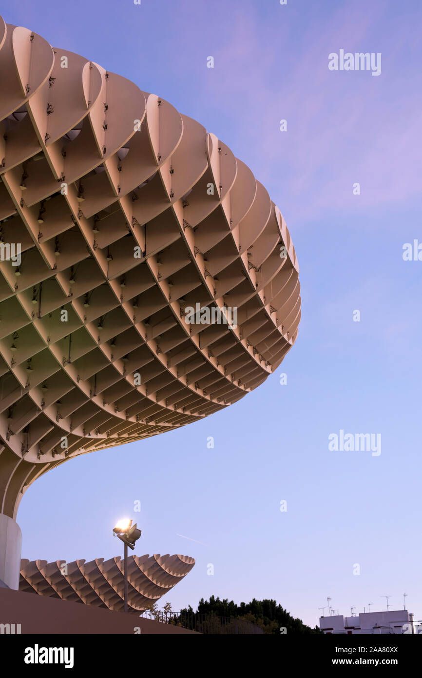 Metropol Parasol, otherwise known as Plaza de la Encarnación, Las Setas, or the Mushrooms, designed by German architect Jürgen Mayer. Stock Photo
