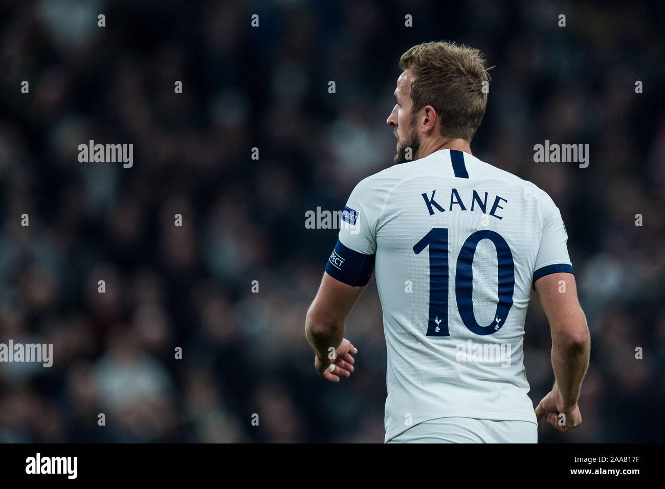 LONDON, ENGLAND - OCTOBER 22: Harry Kane of Tottenham Hotspur during the UEFA Champions League group B match between Tottenham Hotspur and Crvena Zvez Stock Photo