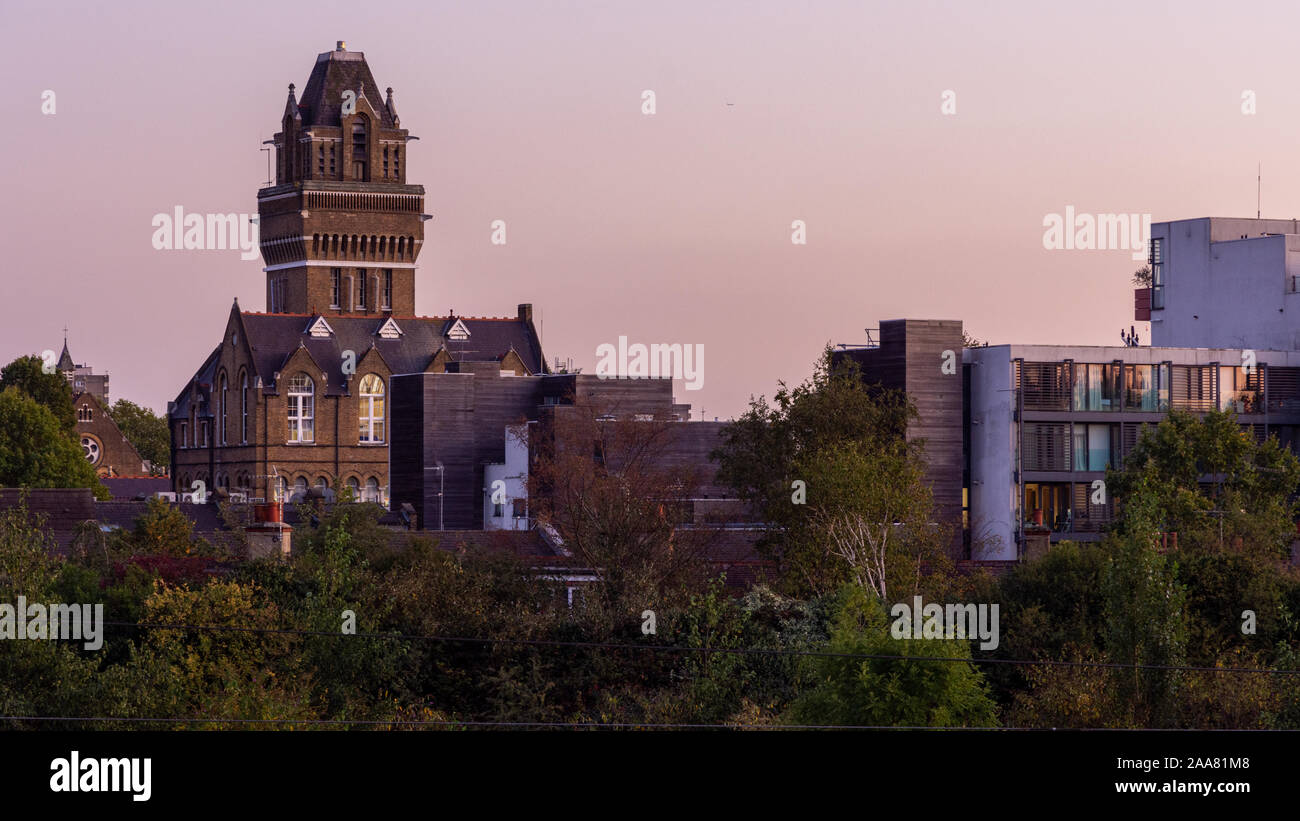 London, England, UK - September 17, 2019: The tower of St Charles Hospital stands in the North Kensington neighbourhood of London. Stock Photo