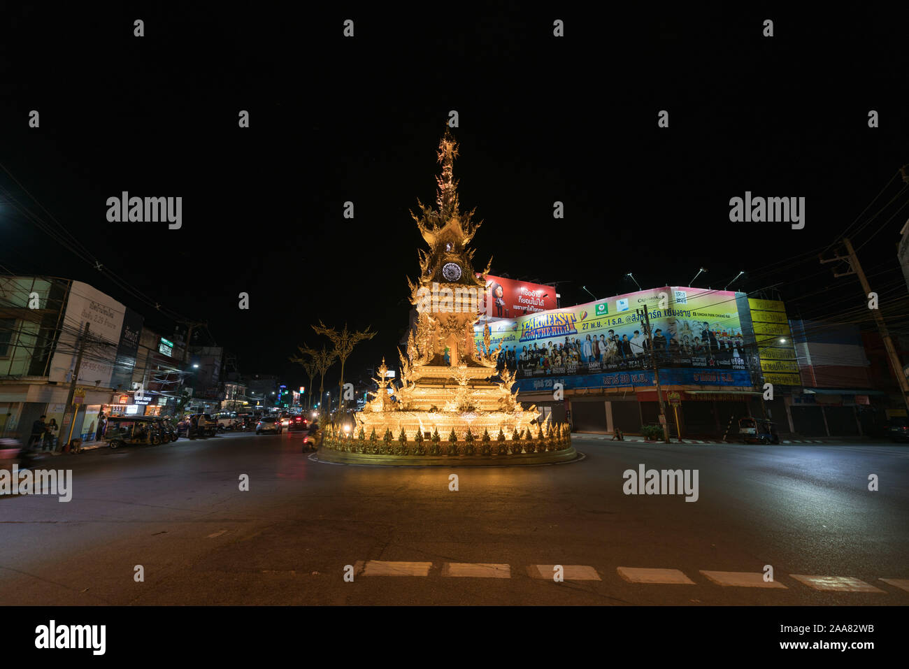 Clock tower in city chiang hi-res stock photography and images - Alamy