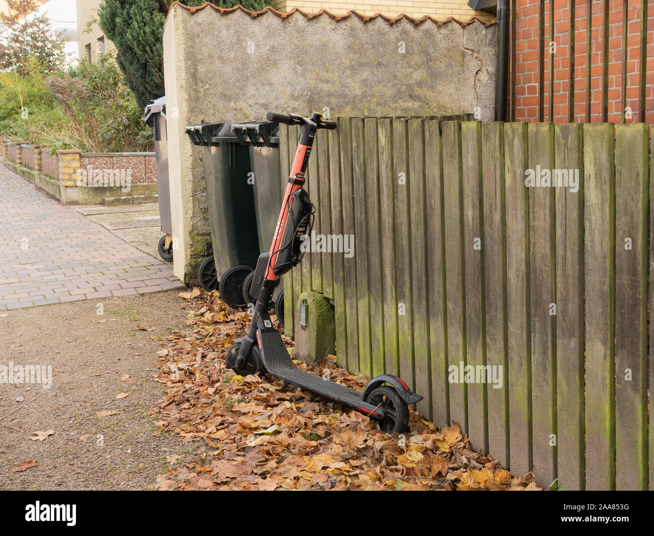 Parked Voi electric scooter. FOR EDITORIAL USE ONLY Stock Photo Alamy