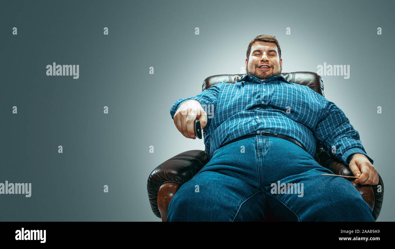 Fat Man On Chair Stock Photos Fat Man On Chair Stock Images Alamy