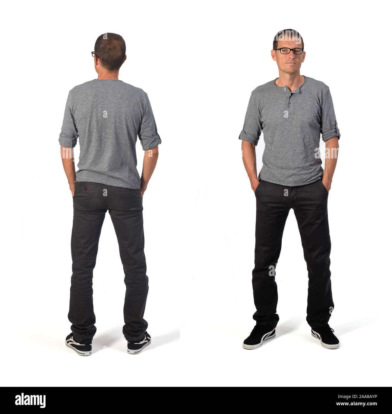 Human man front and back hi-res stock photography and images - Alamy