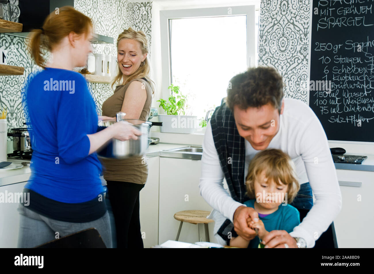 Kochen mit Kind Stock Photo
