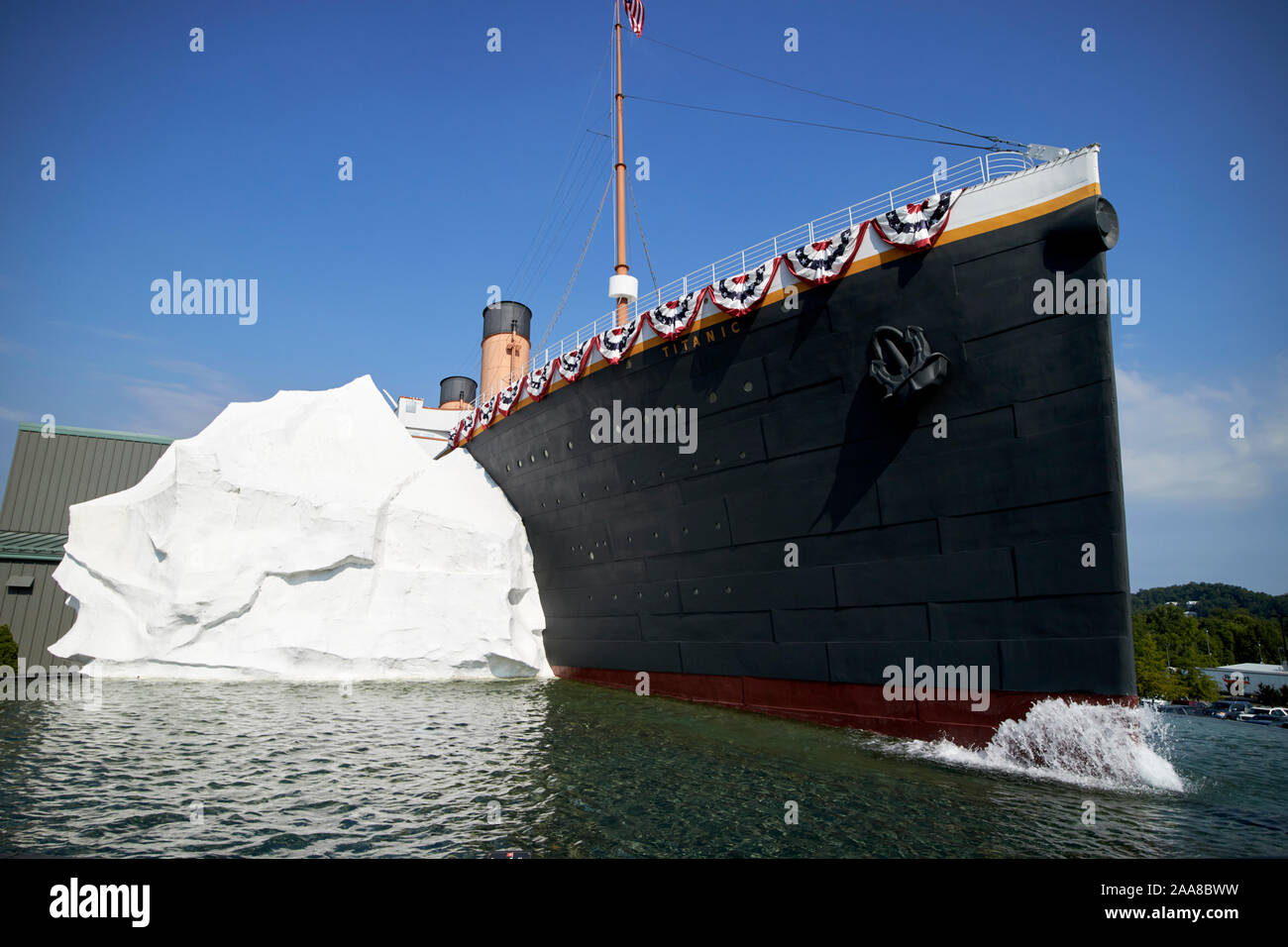 titanic and iceberg at the titanic exhibition pigeon forge tennessee usa Stock Photo