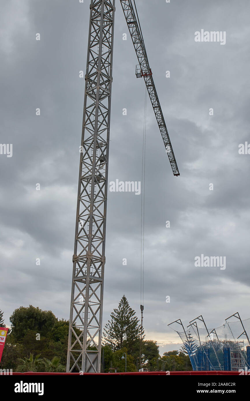 crane with dramatic sky Stock Photo