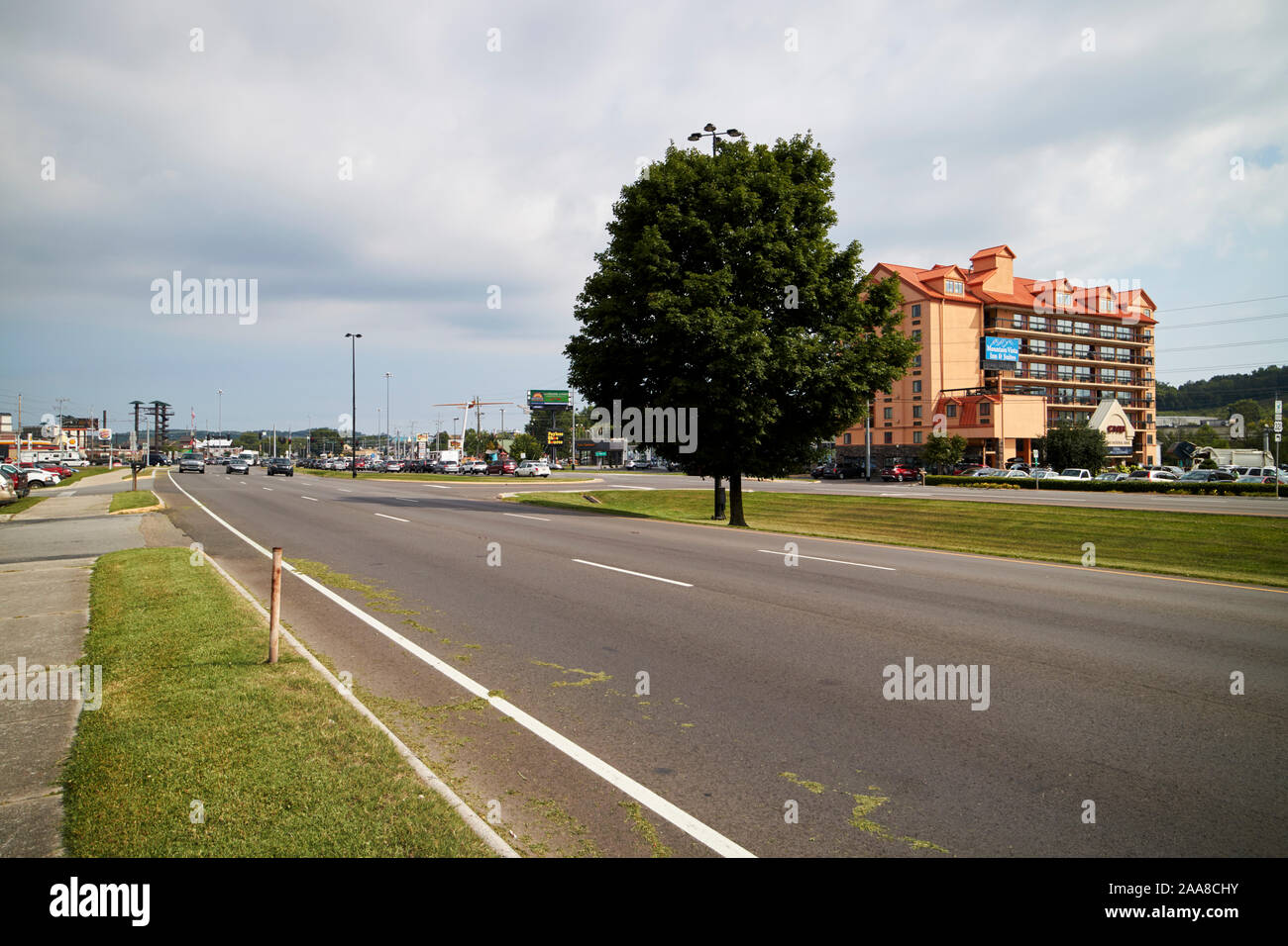 parkway us 441 through pigeon forge tennessee usa Stock Photo