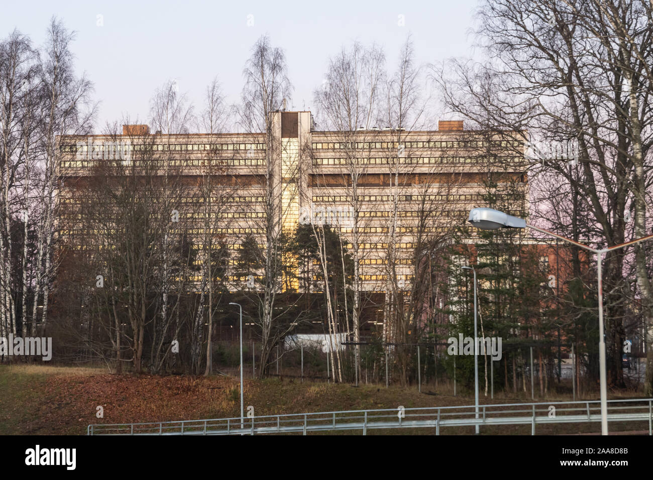 Beautiful building Pohjolatalo in city Kouvola, Finland Stock Photo